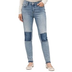 Hudson Jeans Womens Mid‎ Rise Skinny Jeans Patchwork Distressed Frayed Hem 25
